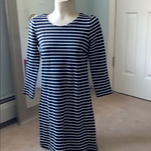 J Crew classic navy/white stripe dress